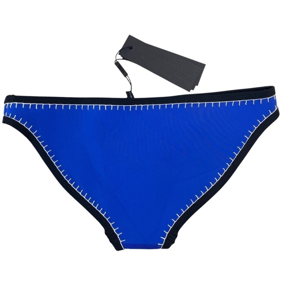 TRIANGL Neoprene bikini bottom in Blue/Black with white stitching Size X-Small - Picture 2 of 5